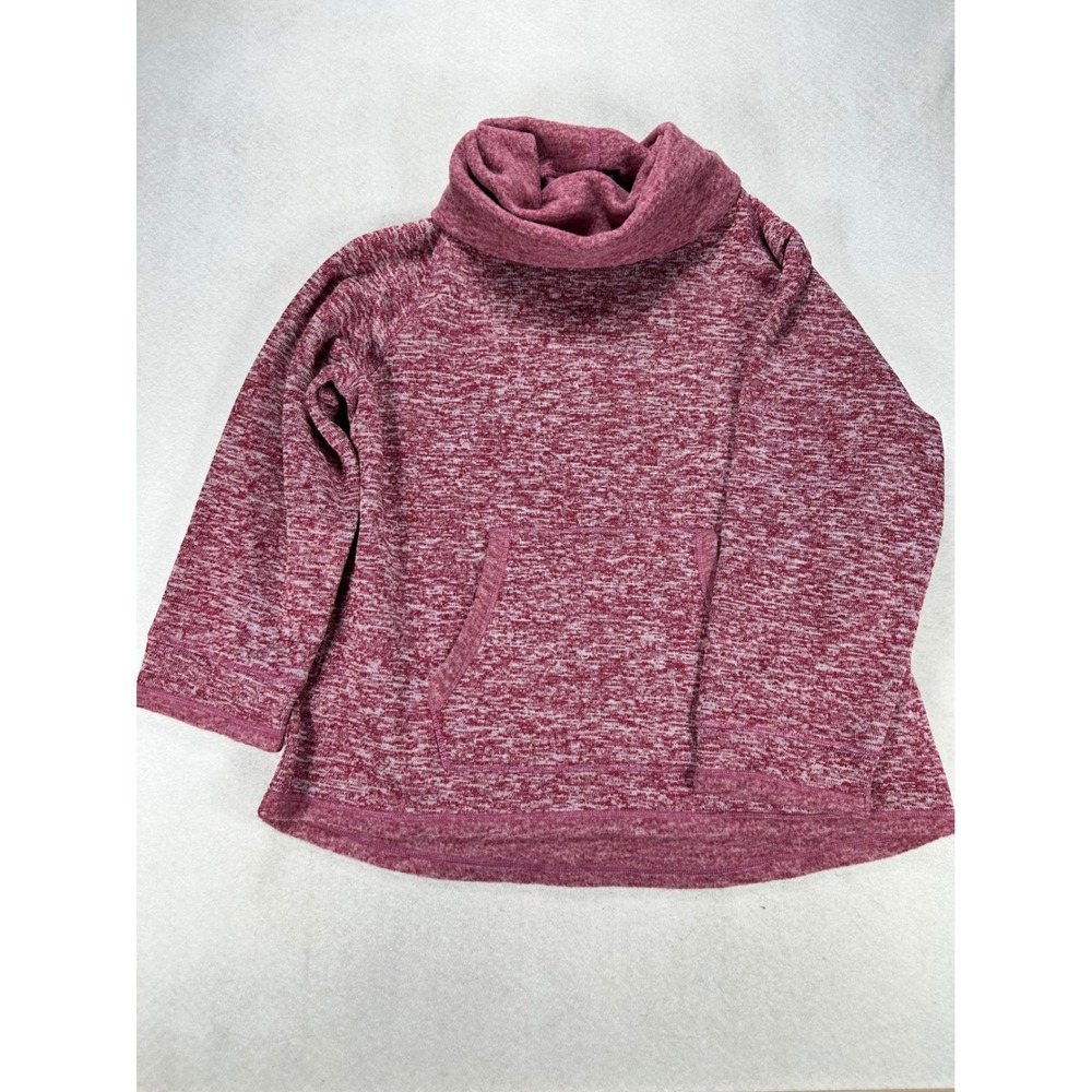 Architect Women 2X Cowl Neck Pullover Sweater Burgundy Marl Heathered Fleece 2XL